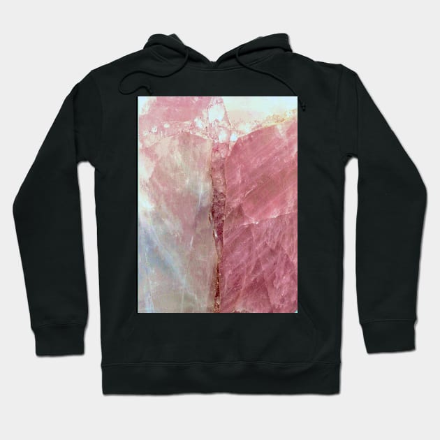 PINK CORAL ROSE ROCK GEMSTONE MARBLE PEARL  QUARTZ GREY GEOMETRIC ABSTRACT Hoodie by jacquline8689